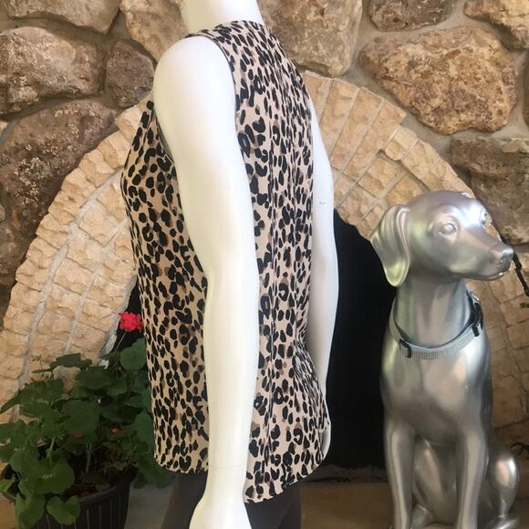 Halogen Leopard Print Polyester Brown Tank Women's Size Small - Picture 3 of 6